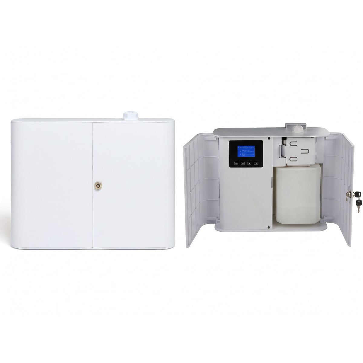 Uno Gmax HVAC scent diffuser, white, installed on an AC system by One Green Solution