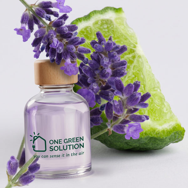 Yosemite Signature Scent oil bottle with fresh lavender and a bergamot wedge
